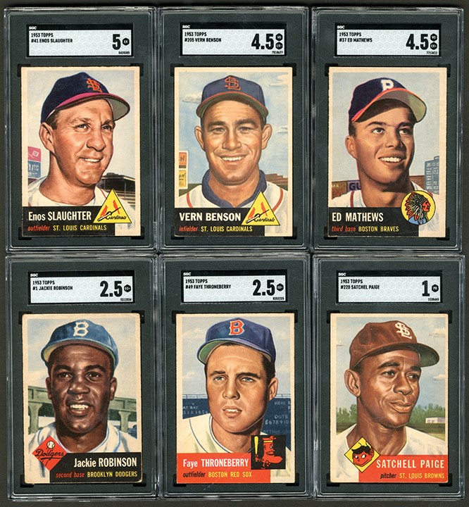Baseball and Trading Cards - 1953 Topps Baseball Partial Set (210) with SGC Graded
