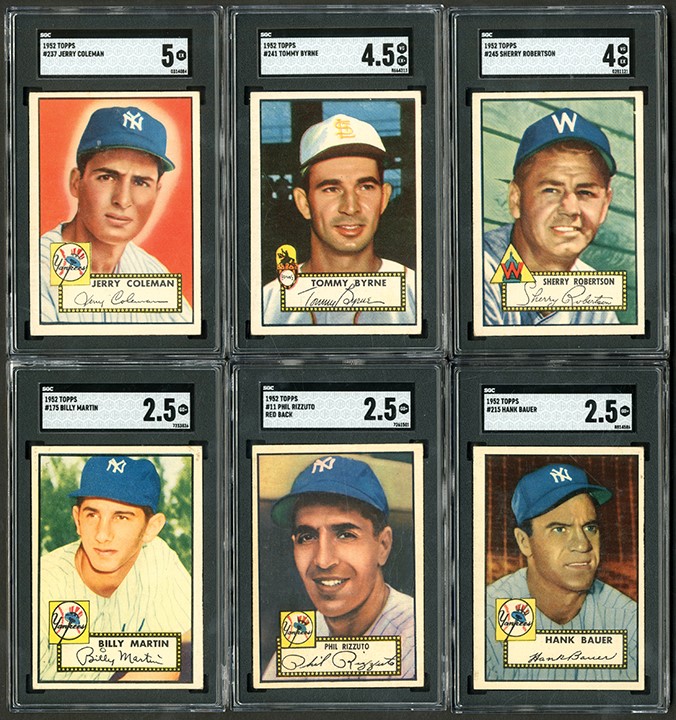 - 1952 Topps Baseball Low Number Partial Set (152) with SGC Graded