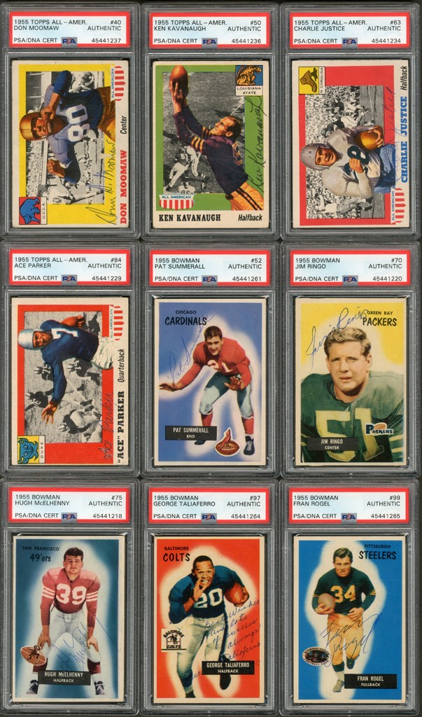 - 1948-1955 Bowman, Topps, & Leaf Football PSA Authenticated Vintage Signed Card Collection - Obtained by NYC Autograph Hound (15)