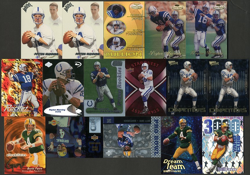 - 1991-2015  Brett Favre & Peyton Manning Football Card Collection (176)