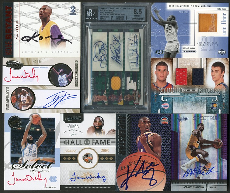 Basketball Cards - Modern Basketball Autograph and Game Used Memorabilia Collection with Two Kobe Bryant Autos (16)