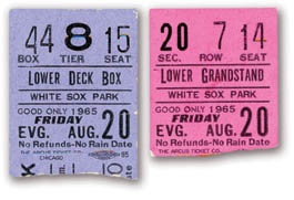 Beatles Tickets - August 20, 1965 Tickets