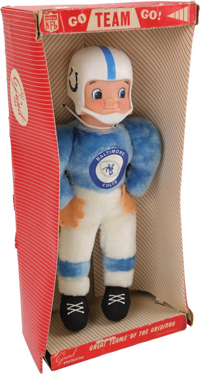 Football - 1960s Gund Baltimore Colts Doll In Original Box