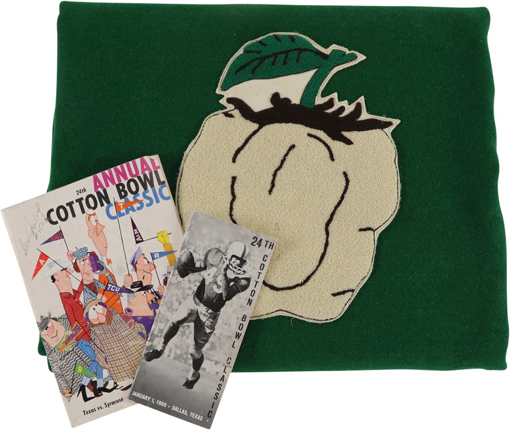 - 1960 Cotton Bowl Commemorative Blanket Presented to Syracuse Champion David Appelhoff (Appelhoff LOA)