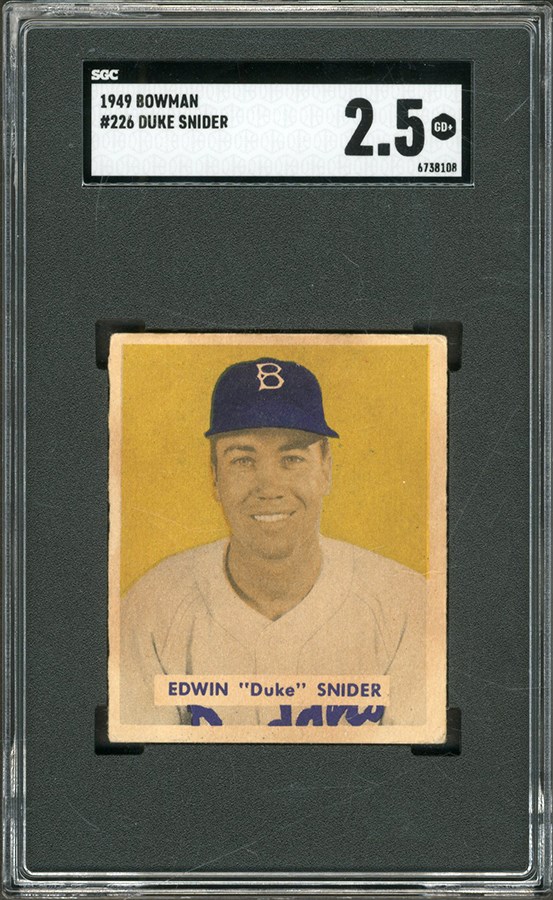 Baseball and Trading Cards - 1949 Bowman Duke Snider SGC GD+ 2.5
