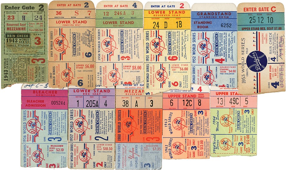 - 1943-1964 New York Yankees World Series Ticket Collection (34)
