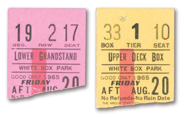August 20, 1965 Tickets (2)