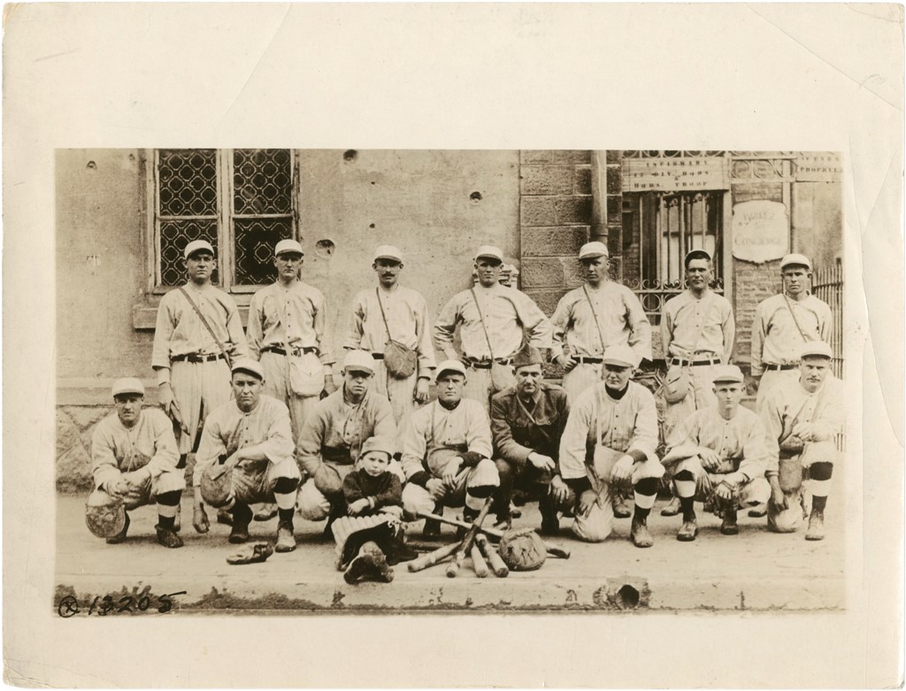 The Brown Brothers Collection - World War I Baseball Team Wearing Gas Masks