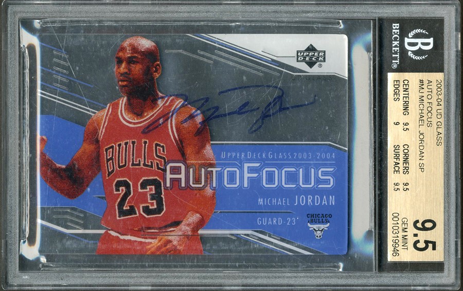 Basketball Cards - 2003-04 UD Glass Auto Focus Michael Jordan Autograph BGS GEM MINT 9.5 - Auto 10