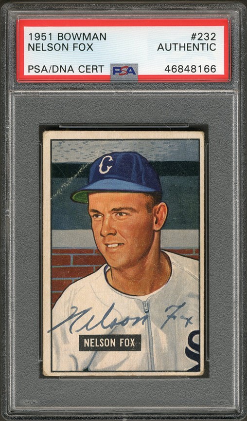 Baseball and Trading Cards - 1951 Bowman #232 Nellie Fox Signed Rookie (PSA)