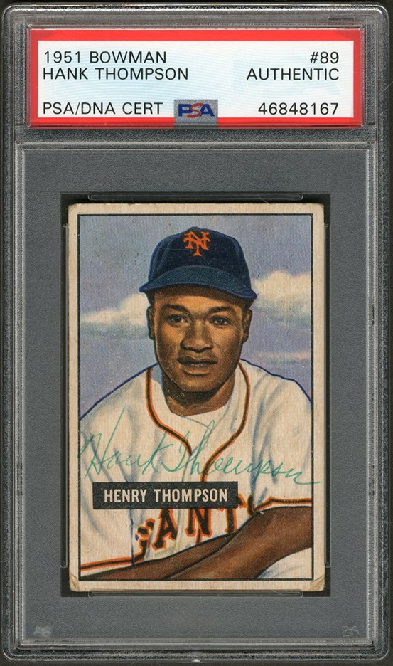Baseball and Trading Cards - 1951 Bowman Hank Thompson Signed Card (PSA)