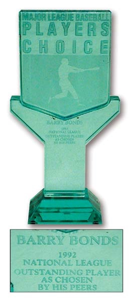 - 1992 Barry Bonds Players' Choice Award (15" tall)