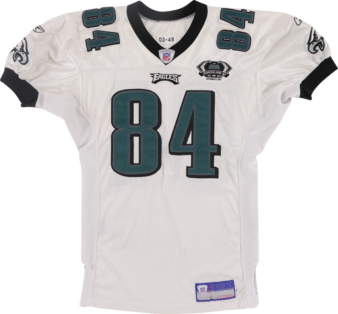 - 2003 Freddie Mitchell Philadelphia Eagles Game Worn Jersey 9/8 vs. Buccaneers - Lincoln Financial Field Inaugural Game (MeiGray)