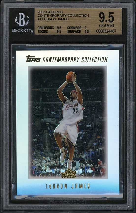 Basketball Cards - 2003-04 Topps Contemporary Collection #1 LeBron James Rookie Card BGS GEM MINT 9.5