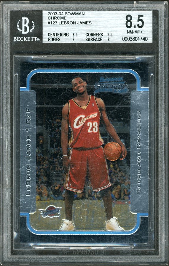Basketball Cards - 2003-04 Bowman Chrome #123 LeBron James Rookie Card BGS NM-MT+ 8.5