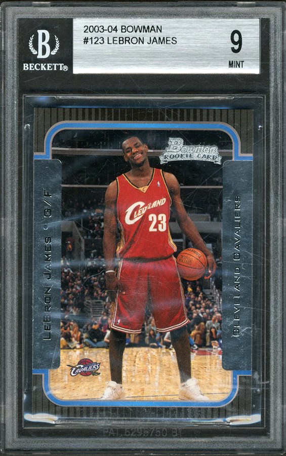 Basketball Cards - 2003-04 Bowman #123 LeBron James Rookie Card BGS MINT 9