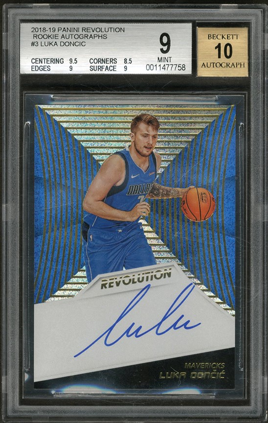 Basketball Cards - 2018-19 Panini Revolution #3 Luka Doncic Rookie Autograph Card BGS MINT 9 - Auto 10