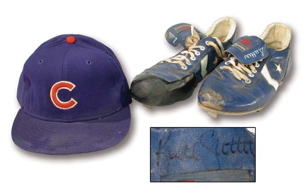 Baseball Equipment - 1979 Bruce Sutter Game Worn Cap & Spikes