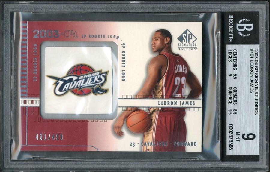 Basketball Cards - 2003-04 SP Signature Edition #101 LeBron James Rookie Logo 439/499 BGS MINT 9