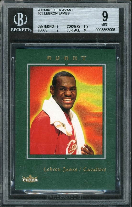 Basketball Cards - 2003-04 Fleer Avant #65 LeBron James Rookie 523/699 BGS MINT 9