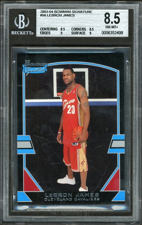 Basketball Cards - 2003-04 Bowman Signature #56 LeBron James Rookie 384/1250 BGS NM-MT+ 8.5