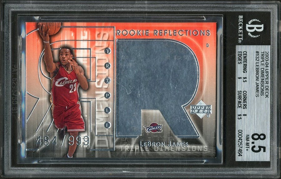 - 2003-04 Upper Deck Triple Dimensions #132 LeBron James Rookie 484/499 BGS NM-MT+ 8.5