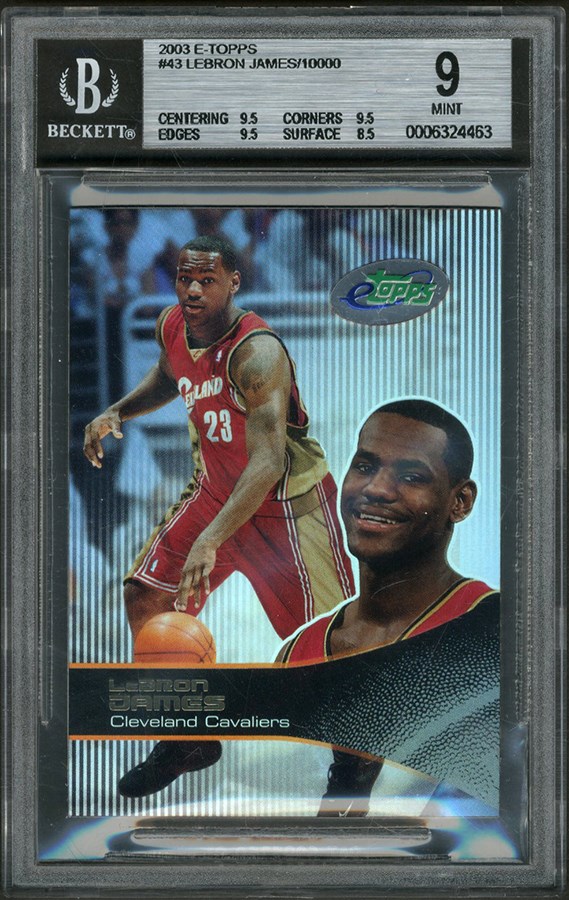 Basketball Cards - 2003-04 E-Topps #43 LeBron James Rookie Card BGS MINT 9