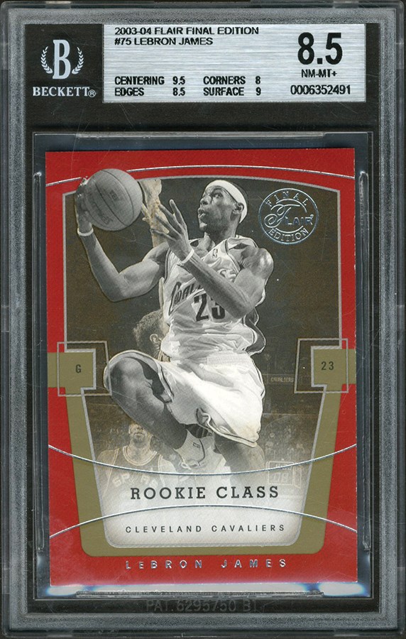 Basketball Cards - 2003-04 Flair Final Edition #75 LeBron James Rookie 314/799 BGS NM-MT+ 8.5