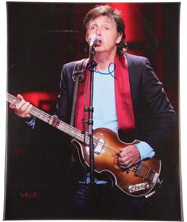 - Paul McCartney In-Person Signed Photo on Canvas (PSA)