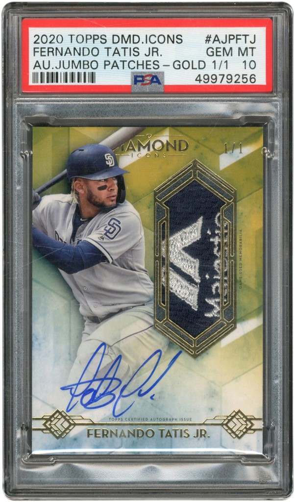 Baseball and Trading Cards - 2020 Topps Diamond Icons Fernando Tatis Jr. "1/1" Patch Autograph PSA GEM MINT 10