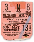 Beatles Tickets - September 13, 1964 Ticket