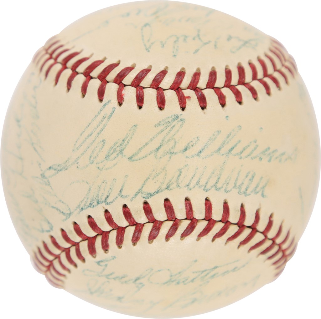 - 1954 Boston Red Sox Team Signed Baseball with Harry Agganis (JSA)