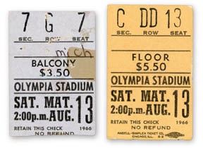 Beatles Tickets - August 13, 1966 Tickets