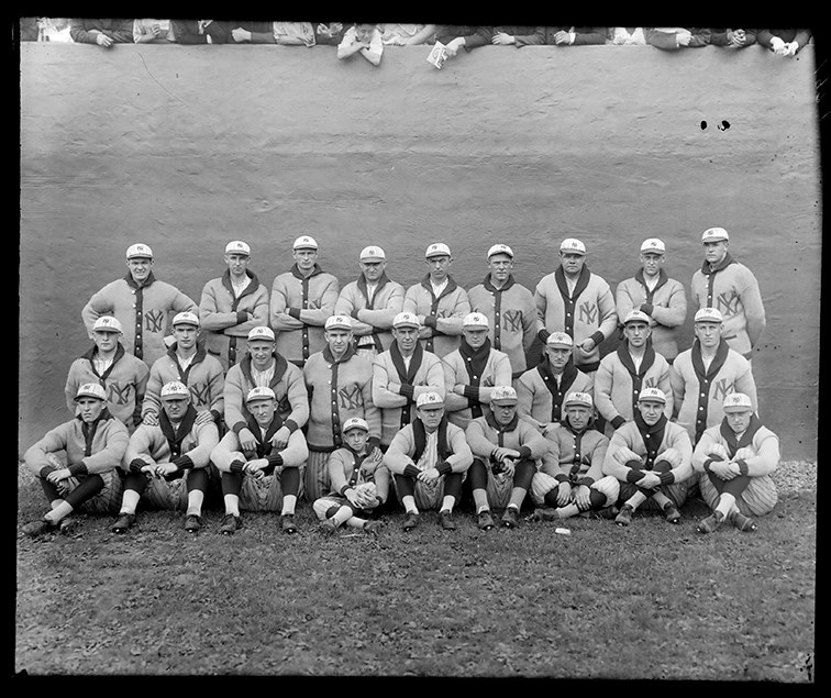 - 1921 New York Yankees Glass Plate Negative w/Babe Ruth
