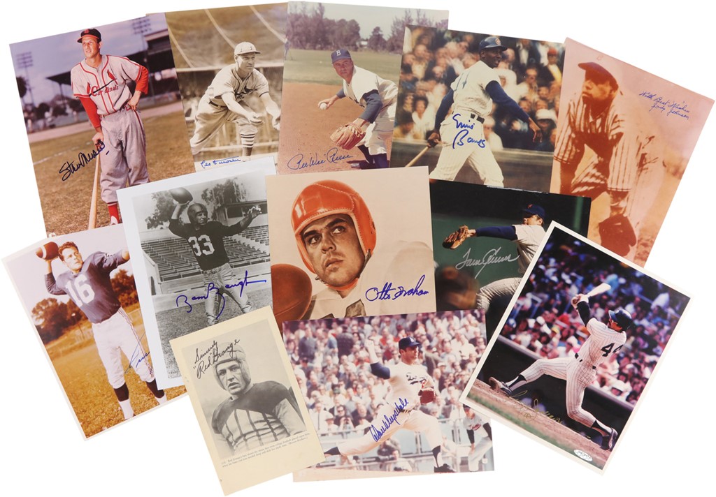 Baseball Autographs - Baseball and Football Hall of Famers Signed Photograph Collection (42)