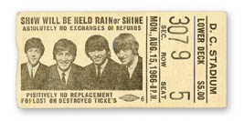 Beatles Tickets - August 15, 1966 Ticket