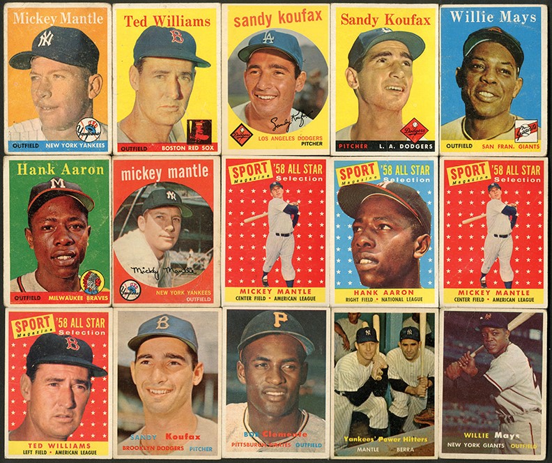 - 1954-61 Topps and Bowman Hall of Famer Collection with Seven Mantles (107)