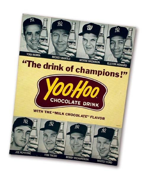 1964 New York Yankees Yoo-Hoo Cardboard Advertising Sign (11x14”)