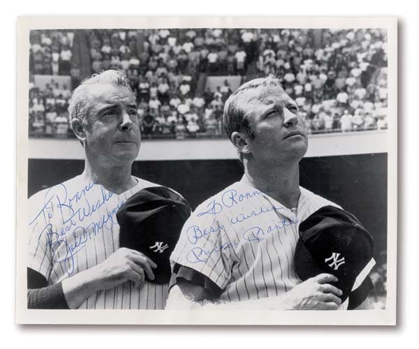 NY Yankees, Giants & Mets - Circa 1968 Joe DiMaggio & Mickey Mantle Signed Photograph (8x10")