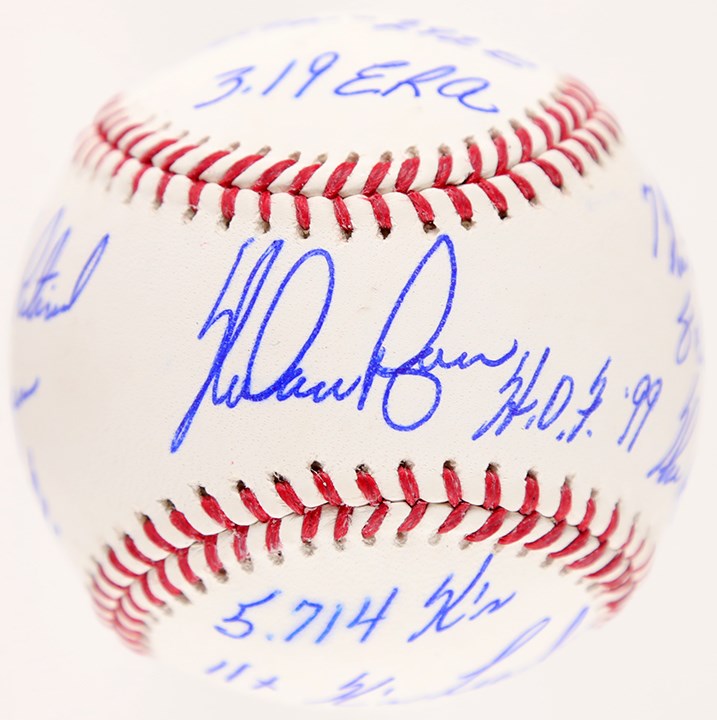 Baseball Autographs - Mint Nolan Ryan Signed 10x Stat Baseball (MLB Holo & Fanatics)