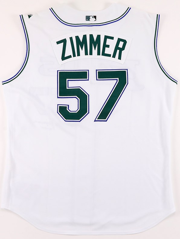 - 2005 Don Zimmer Signed Game Worn Tampa Bay Devil Rays Jersey