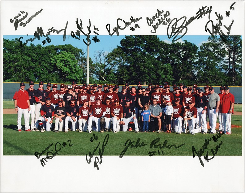 Football - 2013 Patrick Mahomes Signed Whitehouse Wildcats High School Baseball Team Photograph (PSA & Family LOA)