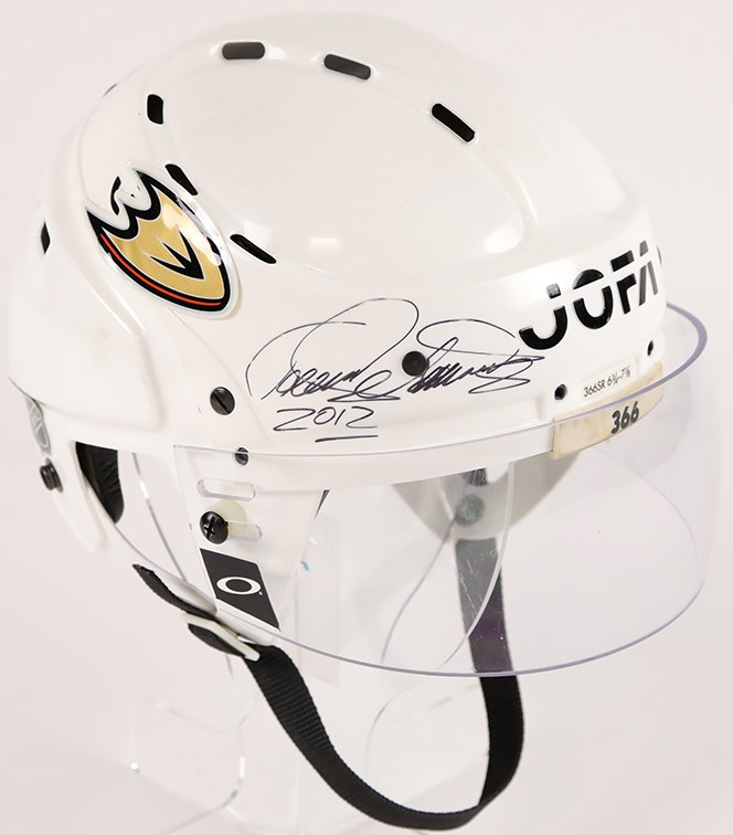 - 2012 Teemu Selanne Anaheim Ducks Game Worn Helmet