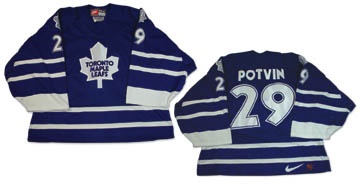 Hockey Sweaters - 1997-98 Felix Potvin Game Worn Maple Leafs Jersey