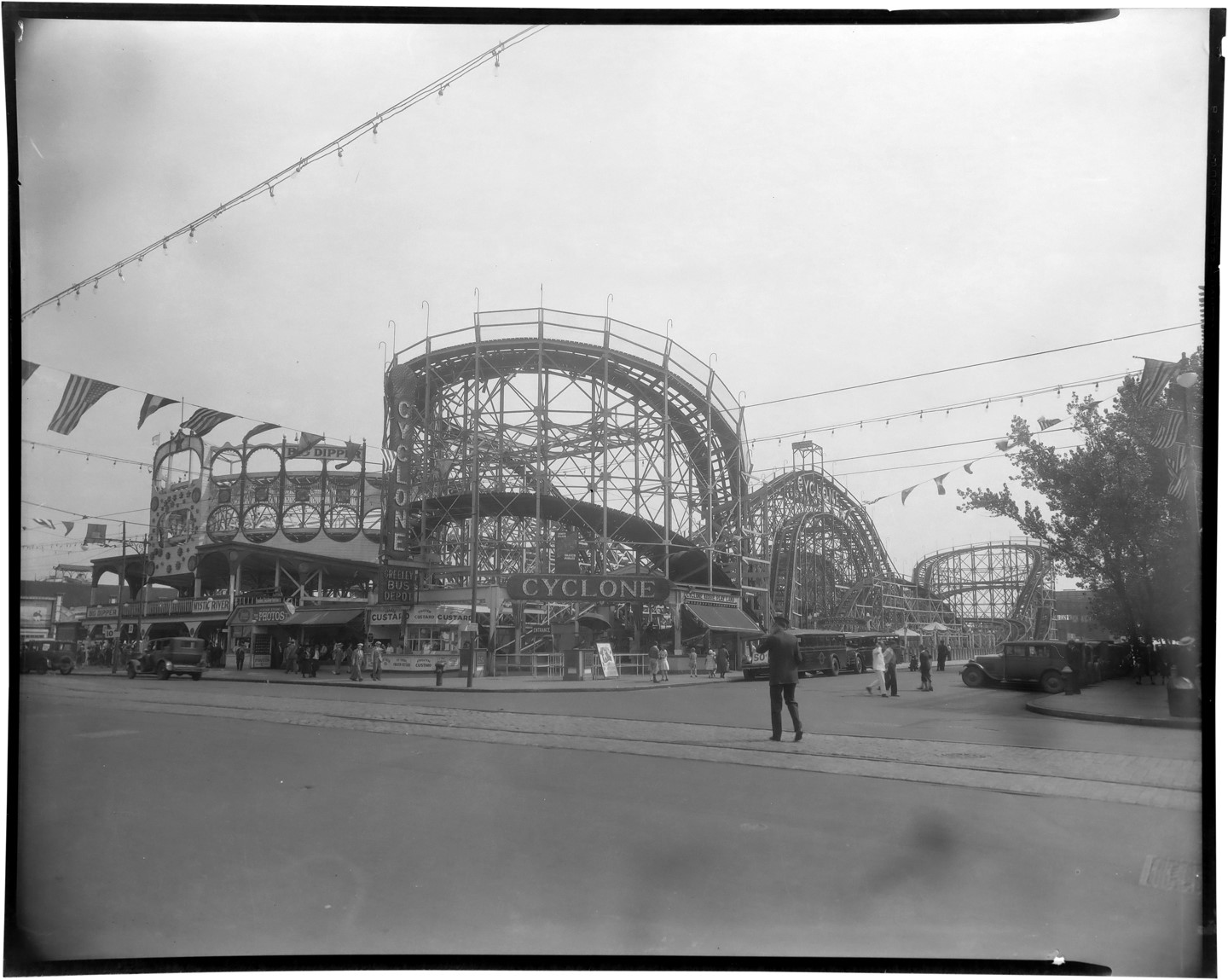 - 1930s Coney Island "Cyclone" Roller Coaster Original Negative