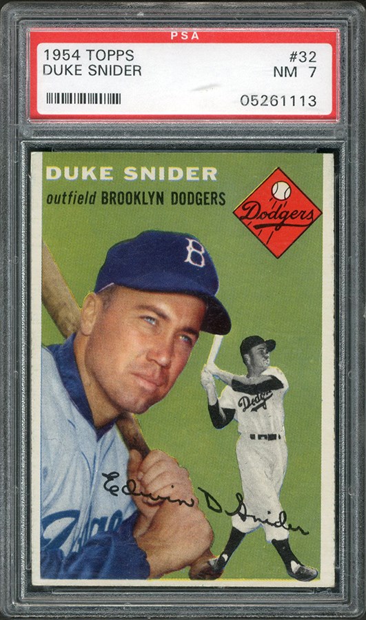 Baseball and Trading Cards - 1954 Topps #32 Duke Snider PSA NM 7