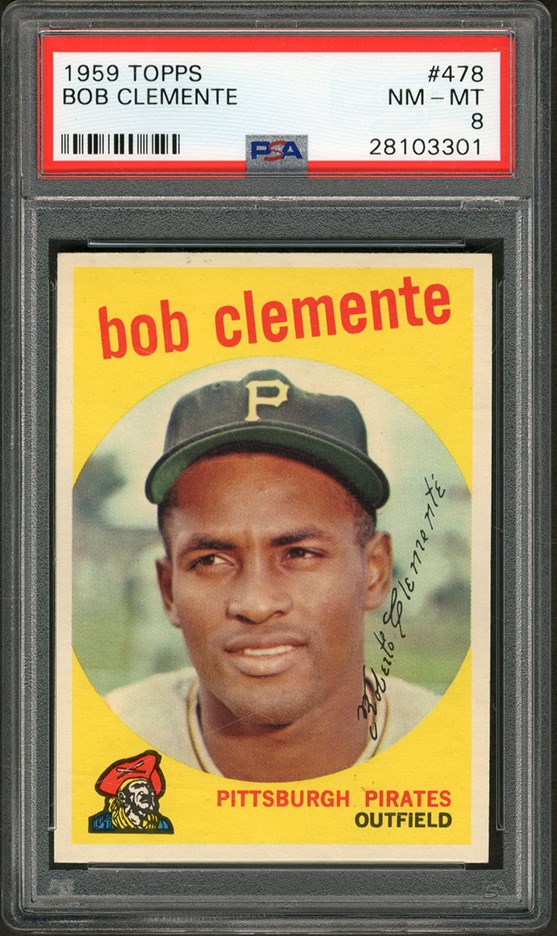 Baseball and Trading Cards - 1959 Topps #478 Roberto Clemente PSA NM-MT 8