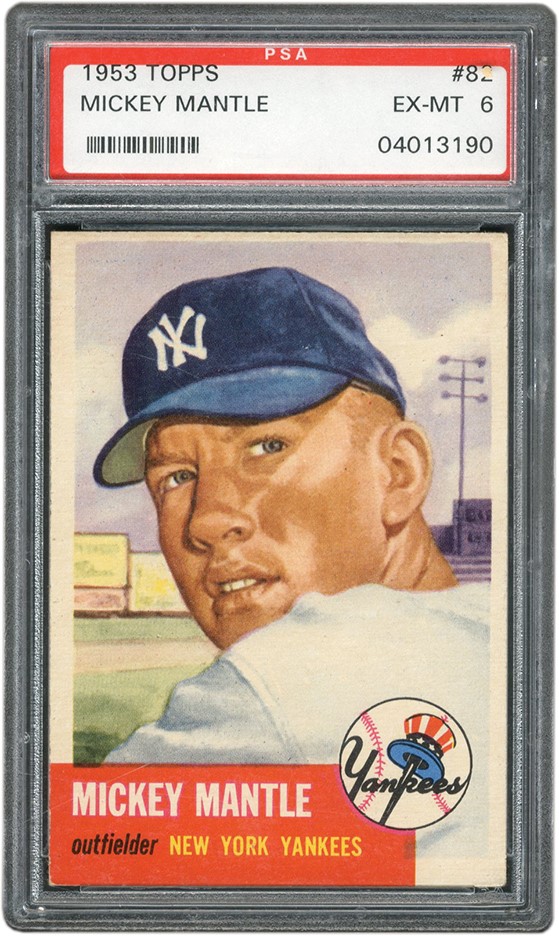 Baseball and Trading Cards - 1953 Topps #82 Mickey Mantle PSA EX-MT 6