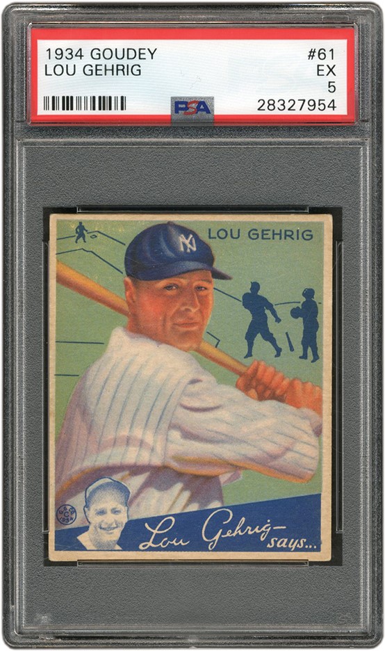 Baseball and Trading Cards - 1934 Goudey #61 Lou Gehrig PSA EX 5
