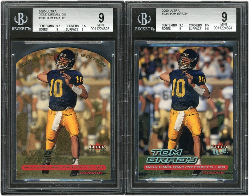 - 2000 Ultra #234 Tom Brady BGS MINT 9 Graded Pair with Gold Medallion